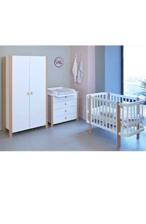 WHITE YappyÉtude baby cot dresser and wardrobe