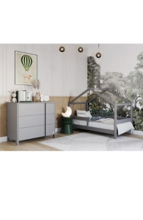 LIGHT GREY YappyHytte house bed and YappyClassic dresser