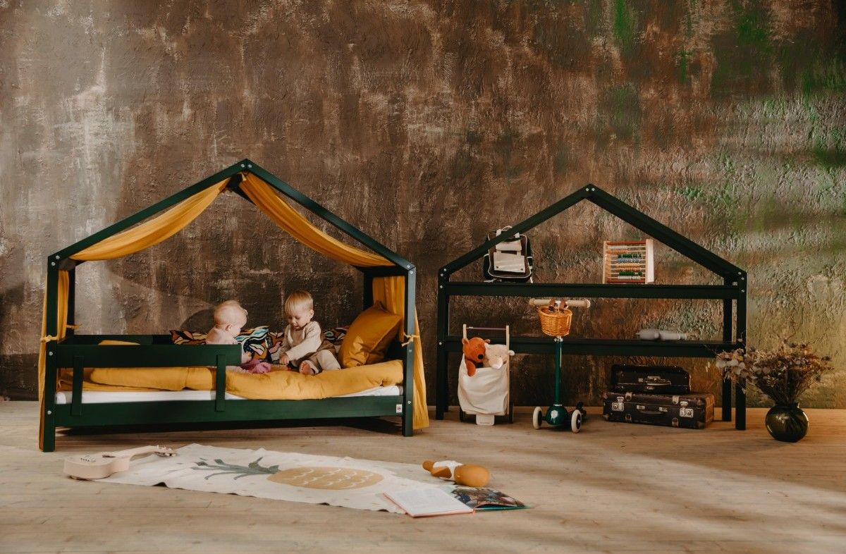  GREEN YappyHytte łóżko domek + Półka YappyHytte
