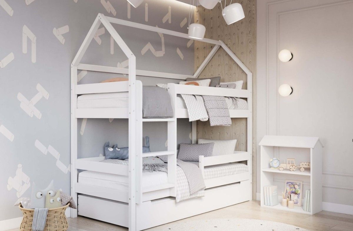  YappyEden house bunk bed, WHITE