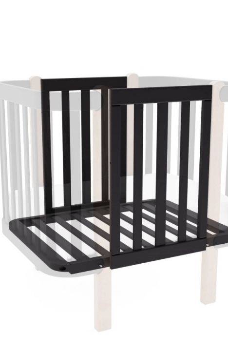 YappyÉtude crib set (short sides and mattress base) ANTHRACITE